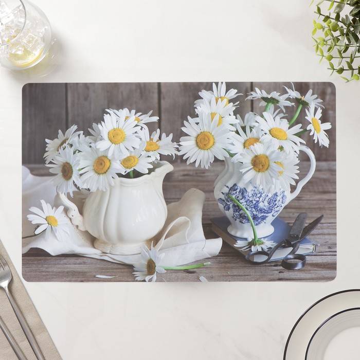 Салфетка сервировочная на стол «Ромашки», 26×41 см - Фото 1
