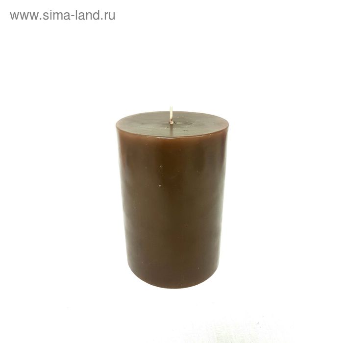 Свеча - цилиндр, "Интерьерная", 10*20, коричневая - Фото 1