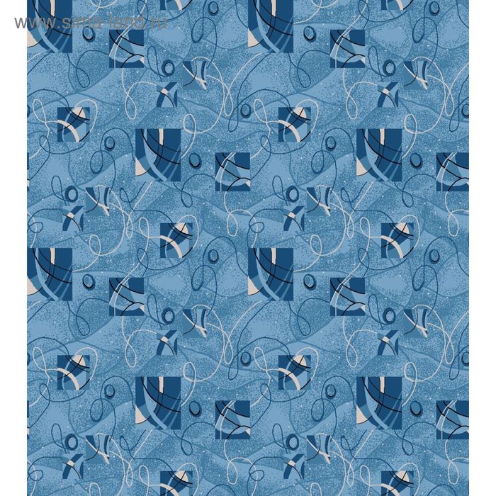 Палас Квадро, размер 250х500 см, цвет синий, войлок 195 г/м2 - Фото 1