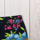 Легинсы для девочки "Волшебная радуга", рост 140 см (72), цвет тёмно-синий, принт цветы ДРЛ894820н - Фото 3