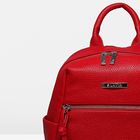 Рюкзак на молнии, 1 отдел, наружный карман, цвет красный - Фото 4