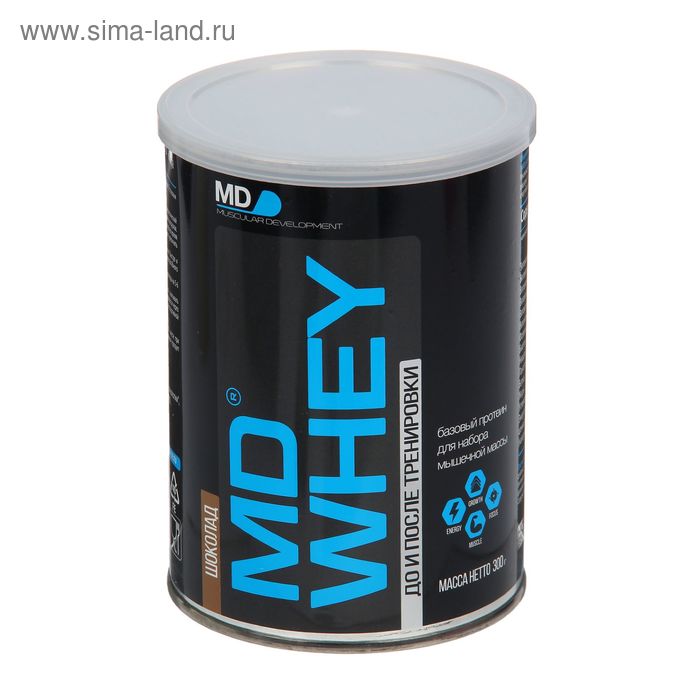 Протеин MD Whey 60%  ультрафильтрационный концентрат  сывороточного белка  300 г. шоколад - Фото 1