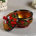 Сахарница дерево «Ягодка», большая, 400 мл, 13×15 см, хохлома - Фото 4