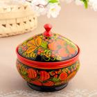 Сахарница дерево «Ягодка», большая, 400 мл, 13×15 см, хохлома - Фото 6