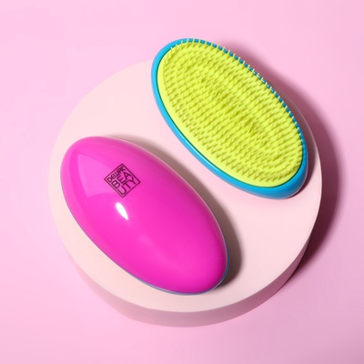 Расчёска массажная, 6.5×12 см, PVC коробка, разноцветная