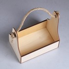 Подарочный ящик «Стелла Моно», 20×12.5×20 см, деревянный, ручка-верёвка, цвет натуральный - Фото 3