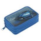 Пенал 3 секции 190 х 110 мм, ПКК 12- 5 Sport car, ламинированный картон, синий - Фото 1