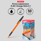 Ручка шариковая ErichKrause R-301 Orange Stick & Grip, узел 0.7 мм, чернила чёрные, резиновый держатель, длина линии письма 2000 метров - фото 322247872