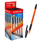 Ручка шариковая ErichKrause R-301 Orange Stick & Grip, узел 0.7 мм, стержень чёрный, резиновый упор, длина линии письма 1000 метров - Фото 4