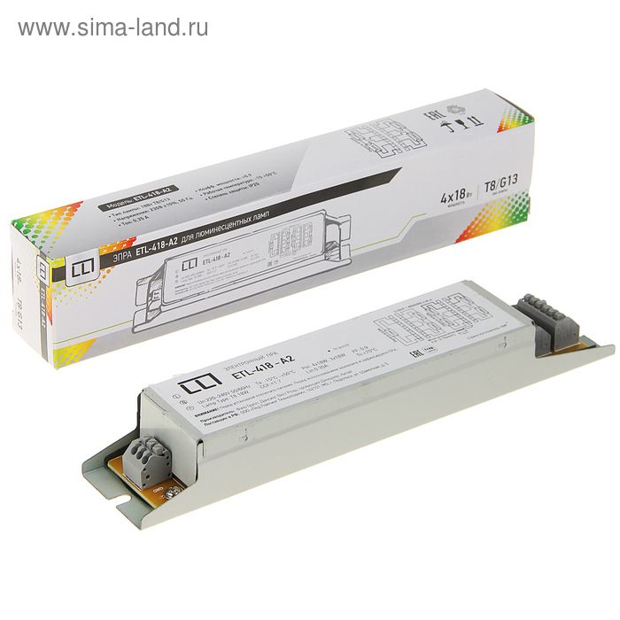 ЭПРА для люминесцентных ламп LLT ETL-418-А2 4х18Вт, Т8/G13 - Фото 1