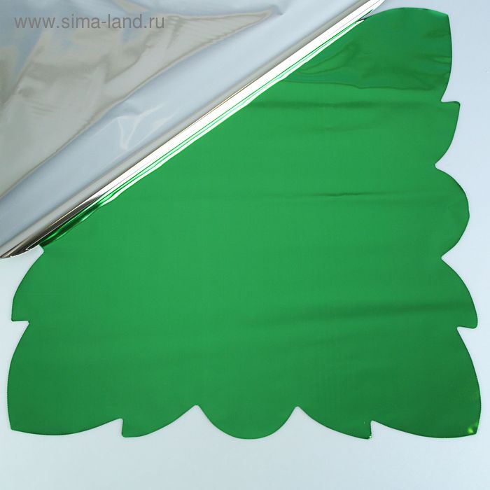 Салфетка металлизированная "Бабочка" 60 х 60 см, зелёная - Фото 1