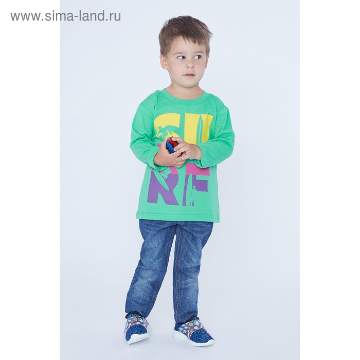 Лонгслив для мальчика, рост 110 см, цвет зелёный - Фото 1