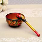 Набор посуды «Розетка с ложкой», дерево хохлома, 10×4×10 см, МИКС - Фото 6