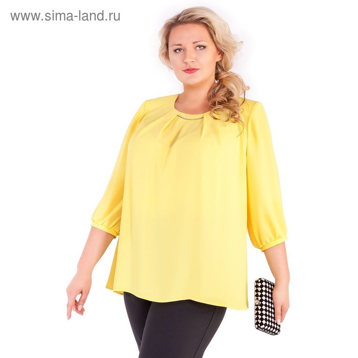 Блуза женская 17-m220-29/8 цвет жёлтый, р-р 54 - Фото 1