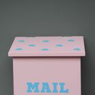Почтовый ящик, деревянный, розовый. Цвет аппликации голубой - Фото 4