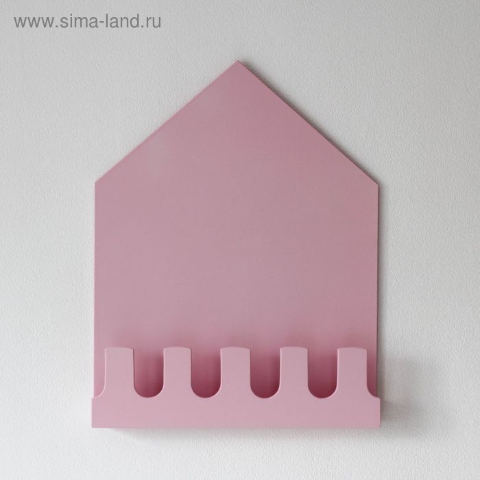 Полка-домик «Мюнхен», деревянная, розовая, 45х35х5 см - Фото 1