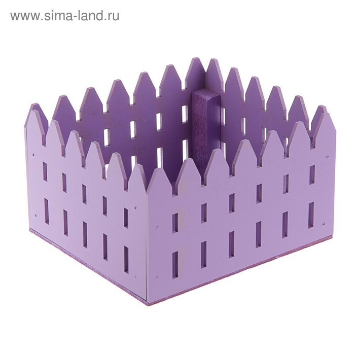 Ящик реечный "Забор", фиолетовый, 18 х 15 х 9 см - Фото 1