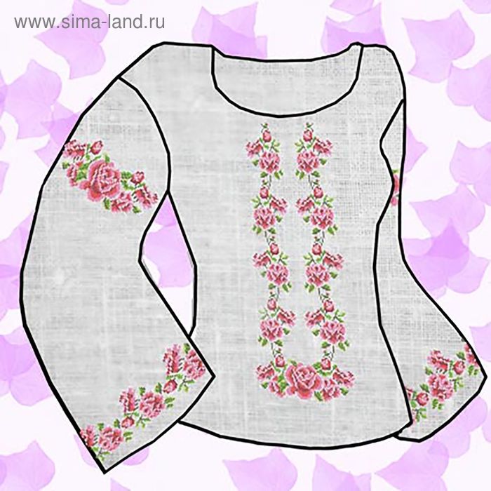 Набор для вышивки сорочки крестом "Розовый мотив", хб - Фото 1