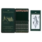 Набор карандашей чернографитных разной твердости Faber-Castel CASTELL 9000, 12 штук, 5H-5B, металлический пенал - Фото 1