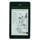 Набор карандашей чернографитных разной твердости Faber-Castel CASTELL 9000, 12 штук, 5H-5B, металлический пенал - Фото 6