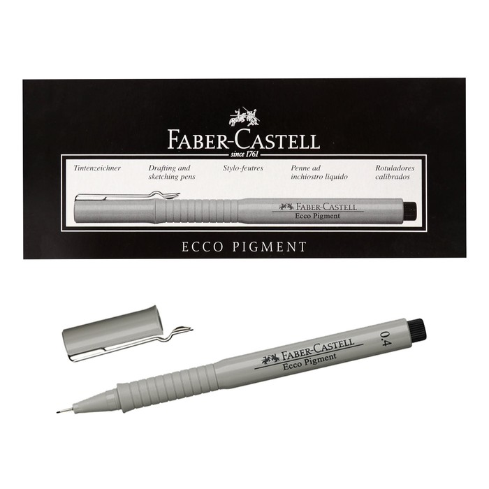 Ручка капиллярная для черчения и рисования Faber-Castell линер Ecco Pigment 0.4 мм, пигментная, чёрная, 166499 - Фото 1