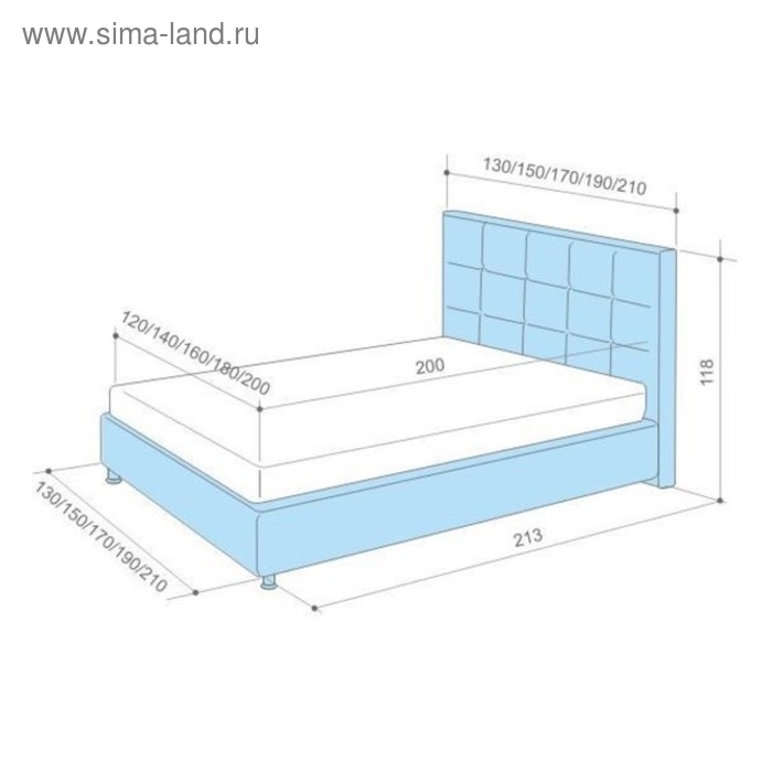 Кровать Askona SANDRA с подъёмным механизмом 200 х 180 кожзам Экотекс 109 - Фото 1