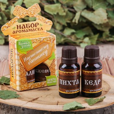 Набор «Настоящему банщику» 2 эфирных масла 100% 15 мл