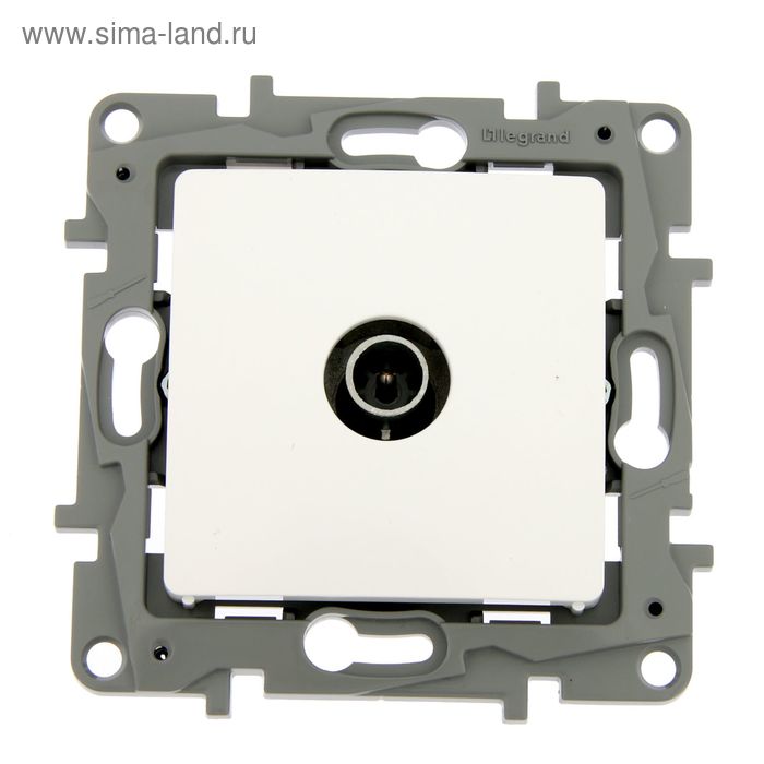 Розетка телевизионная Legrand Etika 672251, одноместная, скрытая, 2дБ, тип "звезда", белая - Фото 1