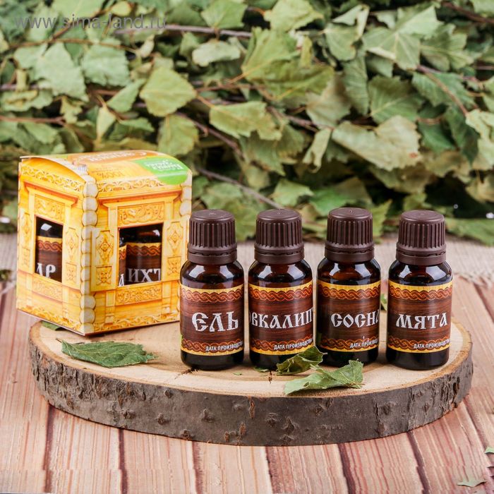 Набор эфирных масел, 4 шт. «Хорошо попариться» 15 мл - Фото 1