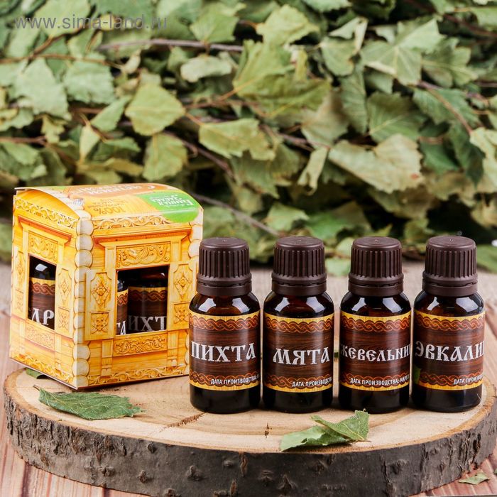Набор эфирных масел, 4 шт. «Хозяину в русскую баньку» 15 мл - Фото 1
