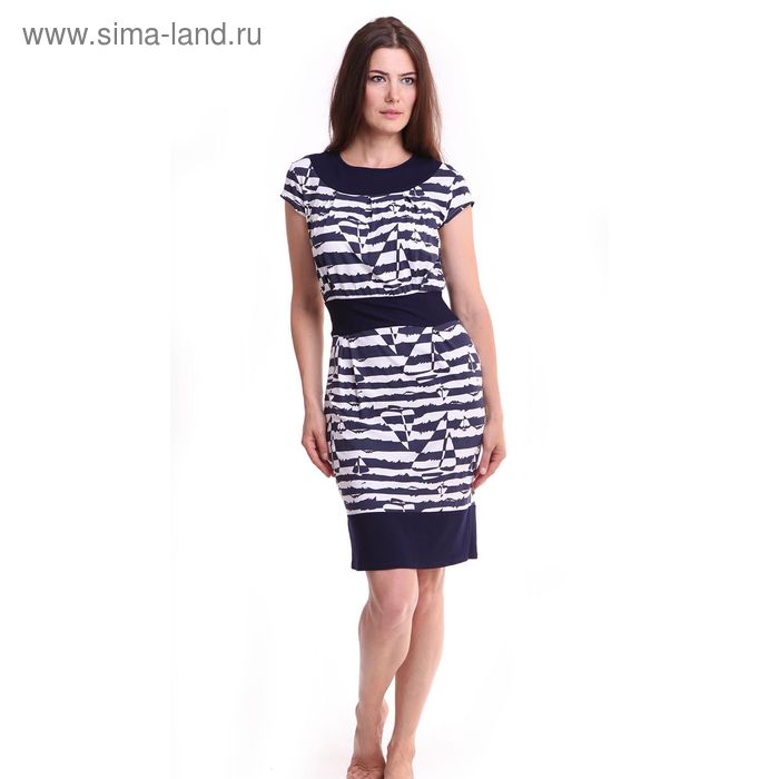 Платье женское Р709187, цвет синий, рост 158-164 см, р-р 54 - Фото 1