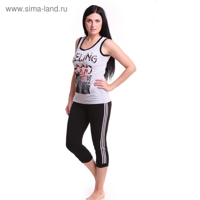 Майка женская, цвет меланж, рост 158-164 см, размер 50 - Фото 1