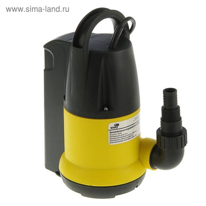 Насос дренажный WWQ NSD 450А, для чистой воды, 450 Вт, напор 8.5 м, 216 л/мин - Фото 1