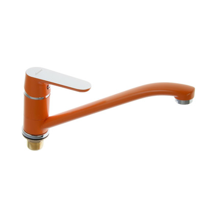 Смеситель для кухни Accoona A4166P, однорычажный, с гайкой, оранжевый