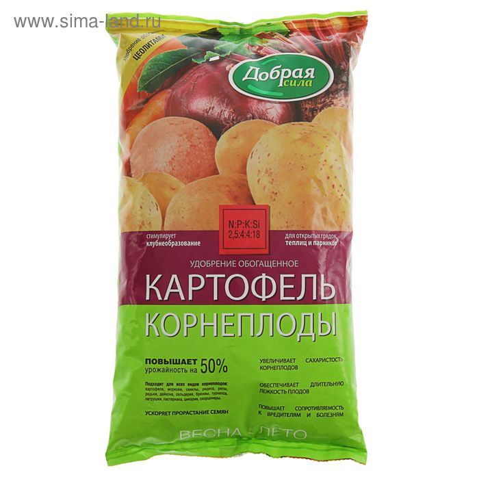 Удобрение открытого грунта Добрая Сила "Картофель-Корнеплоды", пакет, 0,9 кг - Фото 1