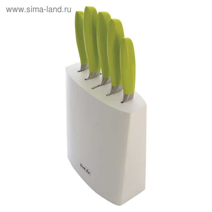 Набор ножей CooknCo, с зелеными ручками, 6 предметов - Фото 1