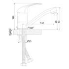 Смеситель для кухни Rossinka A35-22(А35-22U), хром - Фото 2