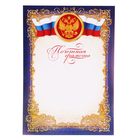 Почетная грамота классическая "Российская символика", синяя, 21х29,7 см - фото 297882591