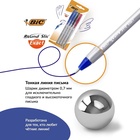 Набор ручек шариковых 4 штуки, BIC Round Stic Exact, узел 0.7 мм, синяя, чёрная, красная, тонкое письмо, резиновый упор - Фото 5