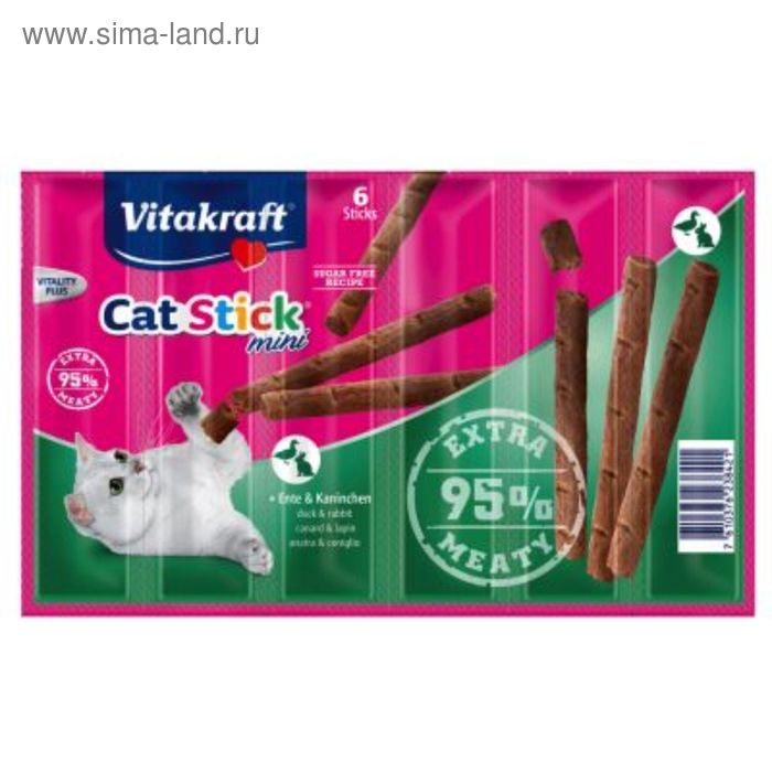 Колбаски для кошек CAT-STICK MINI утка/кролик, 3 шт х 6 г - Фото 1