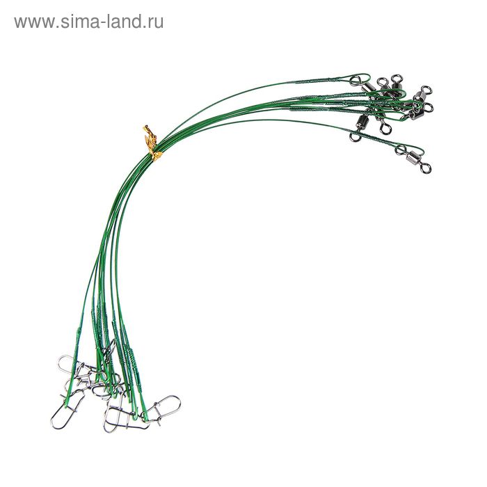 Набор поводков 15 см, тест 10 кг (набор 10 шт) - Фото 1