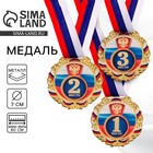 Медаль призовая «1 место» золотая 006, d=7 см, с лентой - Фото 1