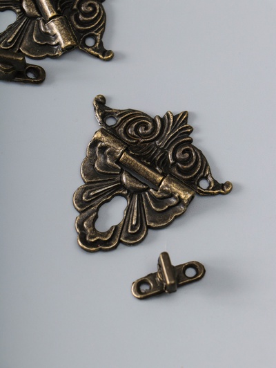 Замок для шкатулки металл «Узорная», набор 2 шт., 4.8×4.5 см