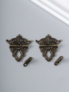 Замок для шкатулки металл «Узорная», набор 2 шт., 4.8×4.5 см - Фото 4