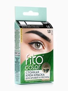 Крем-краска стойкая для бровей и ресниц Fito color, черный 1.0, 2×2 мл - Фото 2
