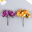 Декор для творчества "Пестрые цветы" МИКС, 9 см (1 набор=1 букету) в букете 6 цветков - фото 302135265