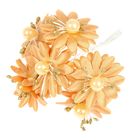 Декор для творчества "Веточка с цветами" МИКС, 9,5 см (1 набор=1 букету) в букете 6 цветков - Фото 1