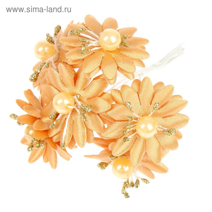 Декор для творчества "Веточка с цветами" МИКС, 9,5 см (1 набор=1 букету) в букете 6 цветков - Фото 1