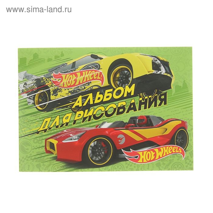 Альбом для рисования А5, 40 листов на клею Hot Wheels, твин УФ-лак - Фото 1