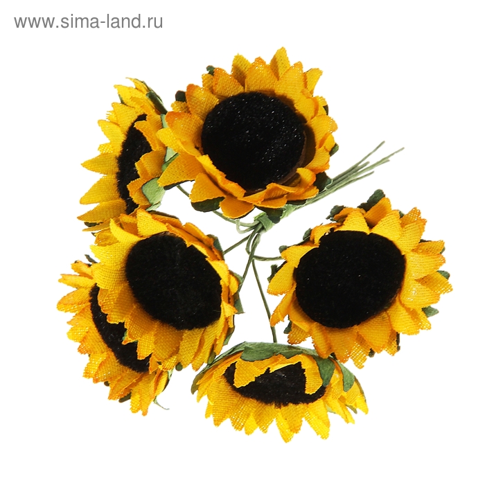 Декор для творчества "Подсолнухи" (1 набор=1 букету) в букете 6 цветов 10 см - Фото 1